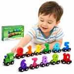Education Montessori Magnetic Wooden Classic Train Toy